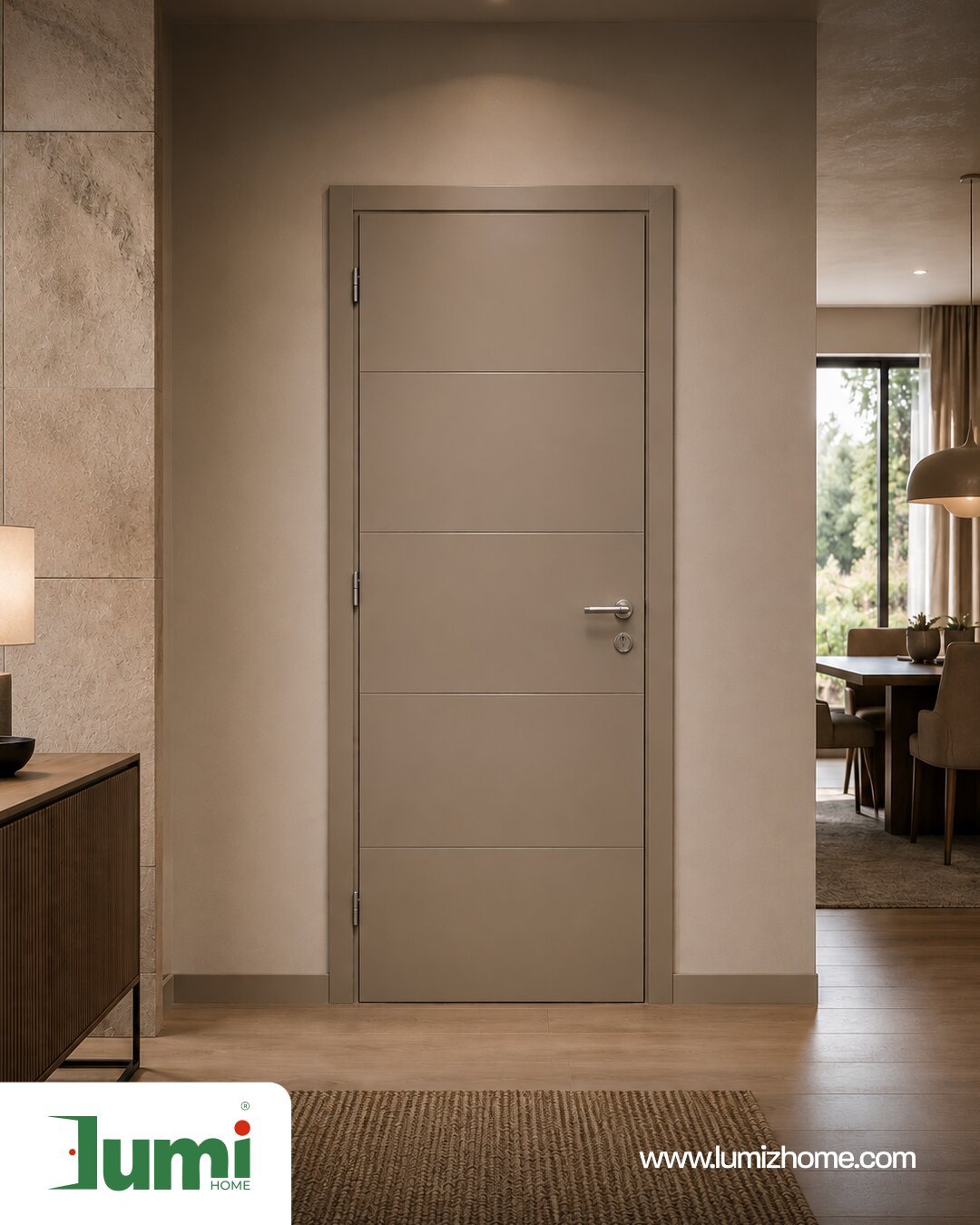 Derë Minimaliste në Ngjyrë Beige Moderne