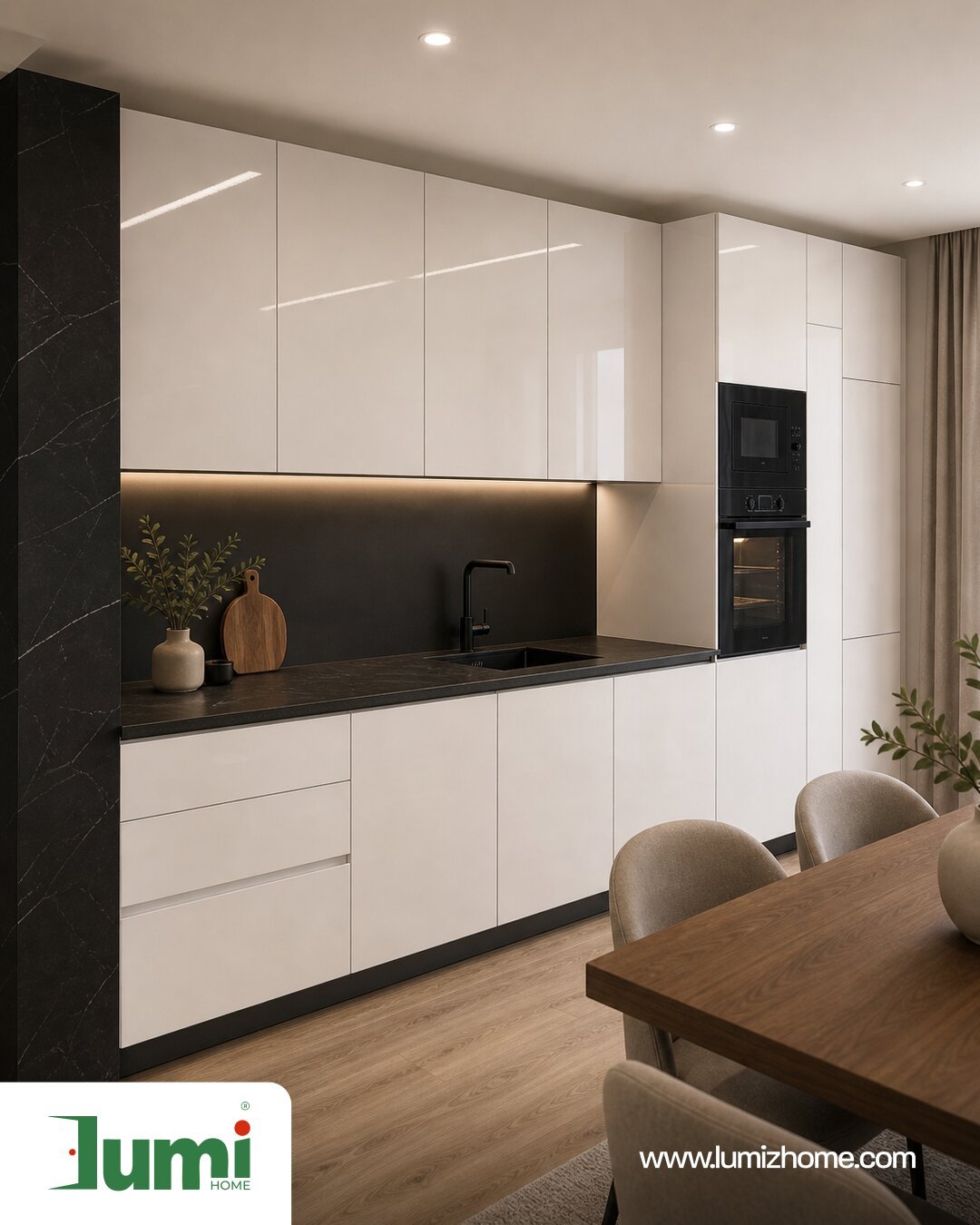 Kuzhinë Moderne Glossy në Ngjyrë të Bardhë